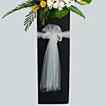 Everlasting Condolence Mixed Flowers Black Stand