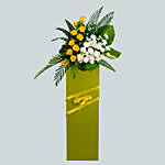 Everlasting Condolence Mixed Flowers Green Stand