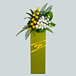 Everlasting Condolence Mixed Flowers Green Stand