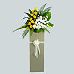 Everlasting Condolence Mixed Flowers Grey Stand