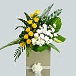 Everlasting Condolence Mixed Flowers Grey Stand