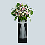 Heartfelt Condolence Mixed Flowers Black Stand