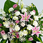 Heartfelt Condolence Mixed Flowers Black Stand
