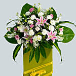 Heartfelt Condolence Mixed Flowers Green Stand