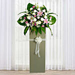 Heartfelt Condolence Mixed Flowers Grey Stand