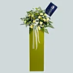 Heavy Hearted Condolence Mixed Flowers Green Stand