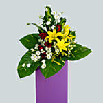 Magnificent Mixed Flowers Purple Cardboard Stand