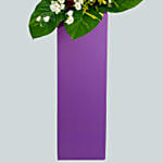 Magnificent Mixed Flowers Purple Cardboard Stand