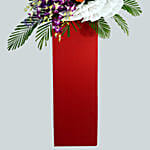 Mesmerising Mixed Flowers Red Cardboard Stand