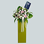 Peace Of Mind Condolence Mixed Flowers Green Stand