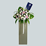 Peace Of Mind Condolence Mixed Flowers Grey Stand