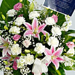Peace Of Mind Condolence Mixed Flowers Grey Stand