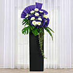 Rest In Heaven Condolence Mixed Flowers Black Stand