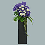 Rest In Heaven Condolence Mixed Flowers Black Stand