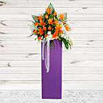 Vibrant Mixed Flowers Purple Cardboard Stand