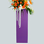 Vibrant Mixed Flowers Purple Cardboard Stand