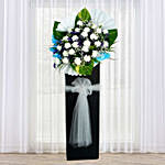 Blessed Soul Condolence Mixed Flowers Black Stand