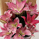 5 Oriental Pink Lilies Bunch