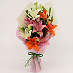 Attractive Mixed Asiatic Lilies Bunch