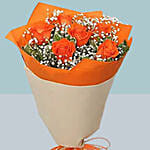 Beautiful Love Bouquet of Orange Roses