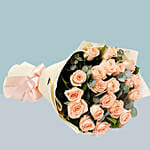 Bouquet of 20 Attractive Peach Roses