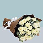 Bouquet of 20 White Roses