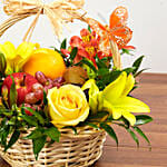 Fresh Flowers & Fruits Basket