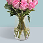 Vase Of 18 Delicate Pink Roses