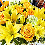 Personalised Happy Flowers In Bowl Arrangement