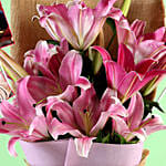 Personalised Oriental Pink Lilies Bunch