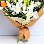Personalised White Beauty Lilies Bouquet