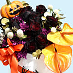 Halloween Theme Mixed Flowers Arrangement