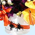 Halloween Theme Mixed Flowers Arrangement