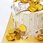 White Drip Choco Nana Money Pulling Cake