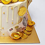 White Drip Choco Nana Money Pulling Cake