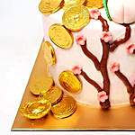 White Pink Lychee Money Pulling Cake
