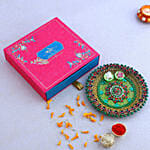 Bhai Dooj Green Beads Thali