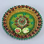 Bhai Dooj Green Beads Thali