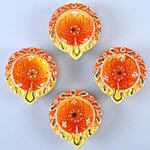 Designer Diyas With Almonds And Besan Ladoo