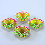 Floral Diyas With Besan Laddoo