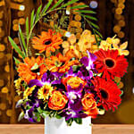 Gleaming Mixed Flowers Arrangement