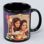 Personalised Diwali Black Ceramic Mug