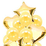 Heart N Star Shaped Golden Balloons