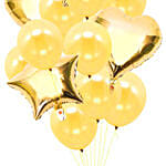 Heart N Star Shaped Golden Balloons