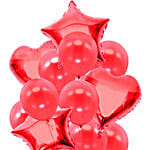 Romantic Heart N Star Shaped Red Balloons