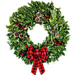 Bow Christmas Wreath 30 Cms