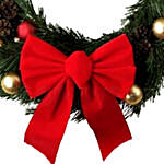 Red Bow Christmas Wreath 25 Cms
