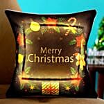 Exotic Xmas Wreath Personalised LED Cushion