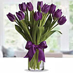 10 Purple Tulip Vase Arrangement