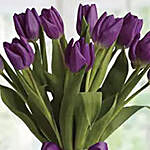 10 Purple Tulip Vase Arrangement